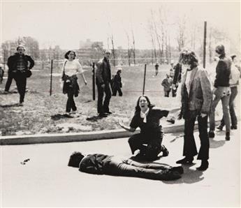 JOHN FILO (1948- ) A sequence of three photographs from the Kent State shooting, including his Pulitzer Prize-winning image of Mary Ann